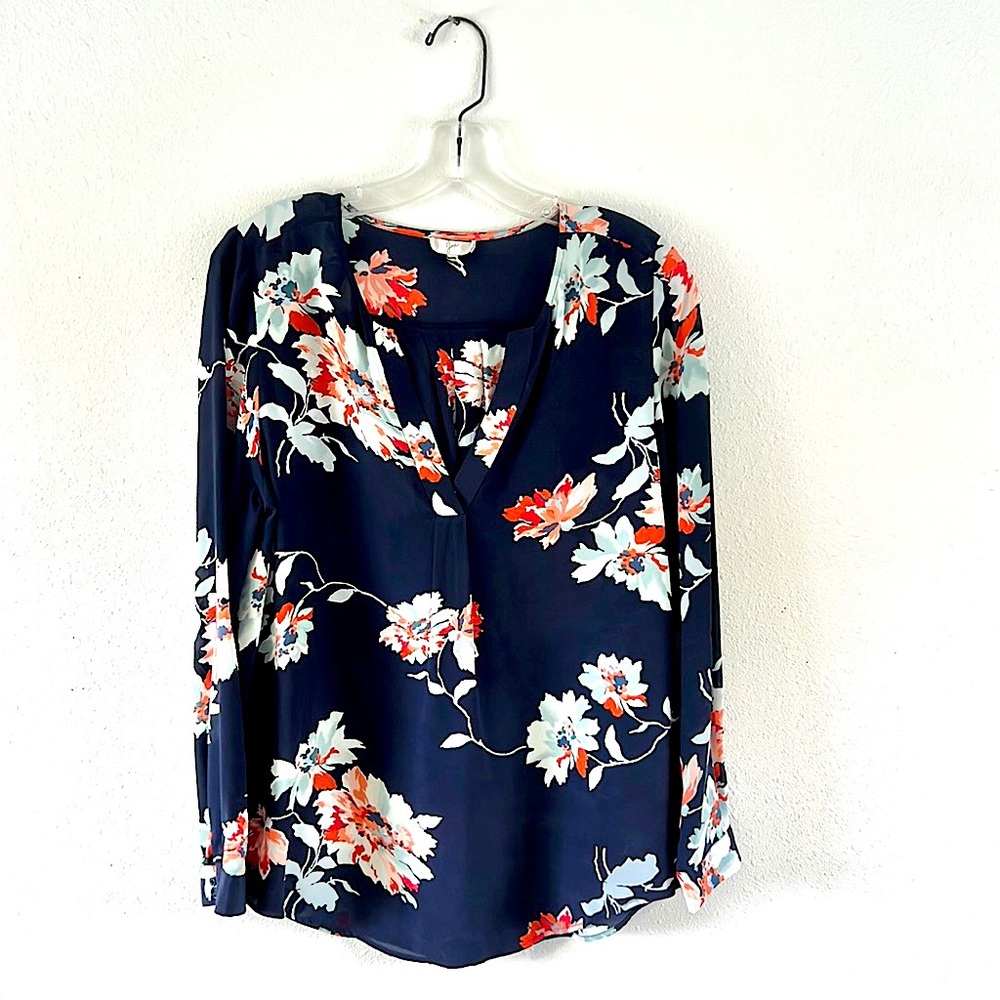 Joie size M, Navy with floral pattern.